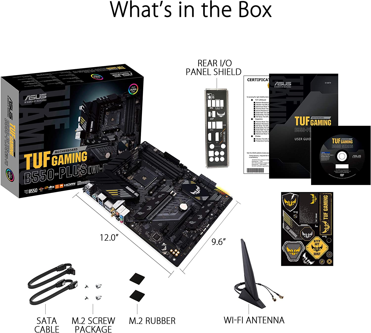 ASUS TUF Gaming B550-PLUS Wifi AMD AM4 Zen 3 Ryzen 5000 & 3Rd Gen Ryzen ATX Gaming Motherboard (Pcie 4.0, Wifi 6, 2.5Gb LAN, BIOS Flashback, USB 3.2 Gen 2, Addressable Gen 2 RGB Header and Aura Sync) image number 4