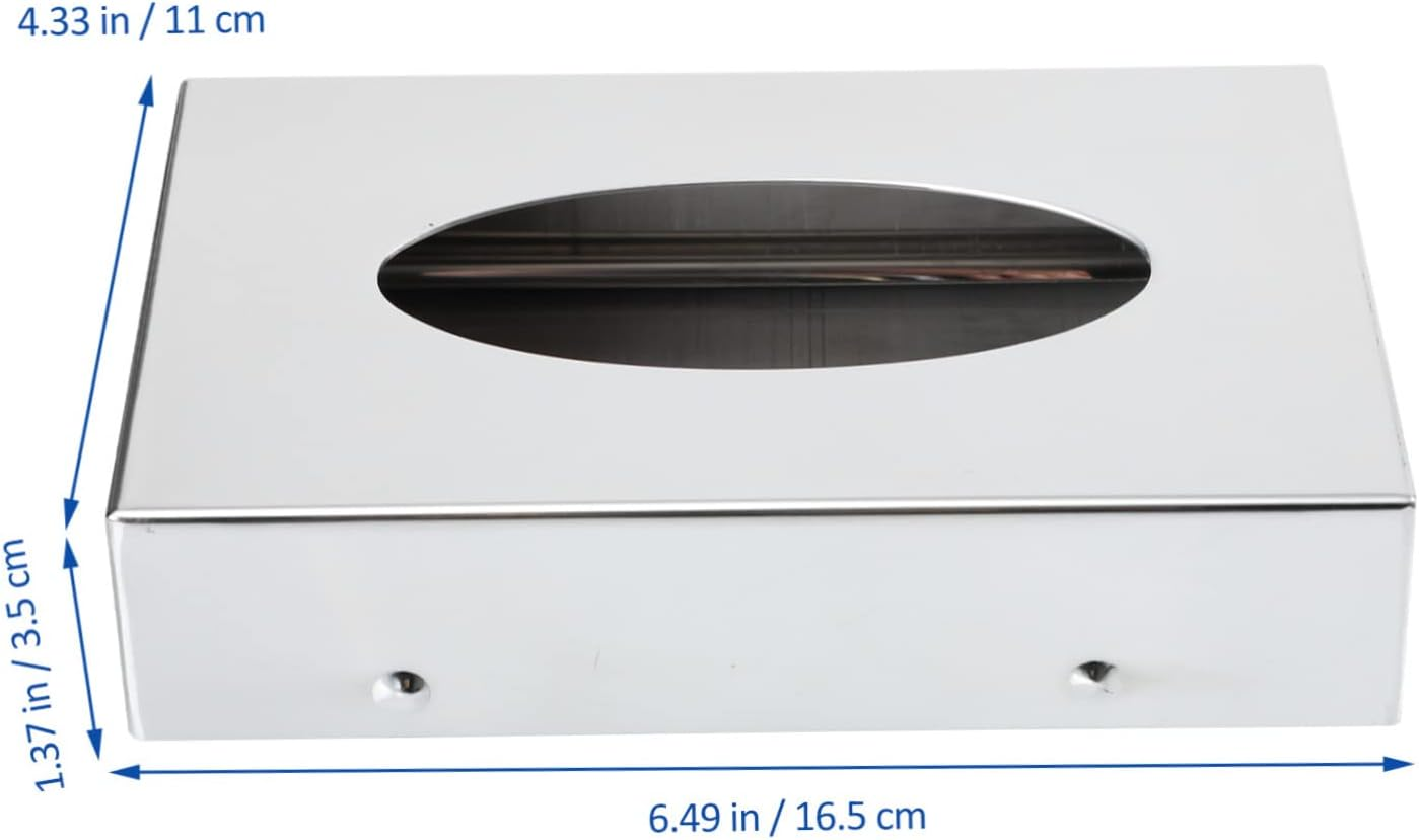 SHOWERORO Mirror Paper Box Steel Tissue Container Desktop Tissue Case Tissue Storage Box Home Paper Container Napkin Storage Holder Multi-Purpose Tissue Holder image number 2