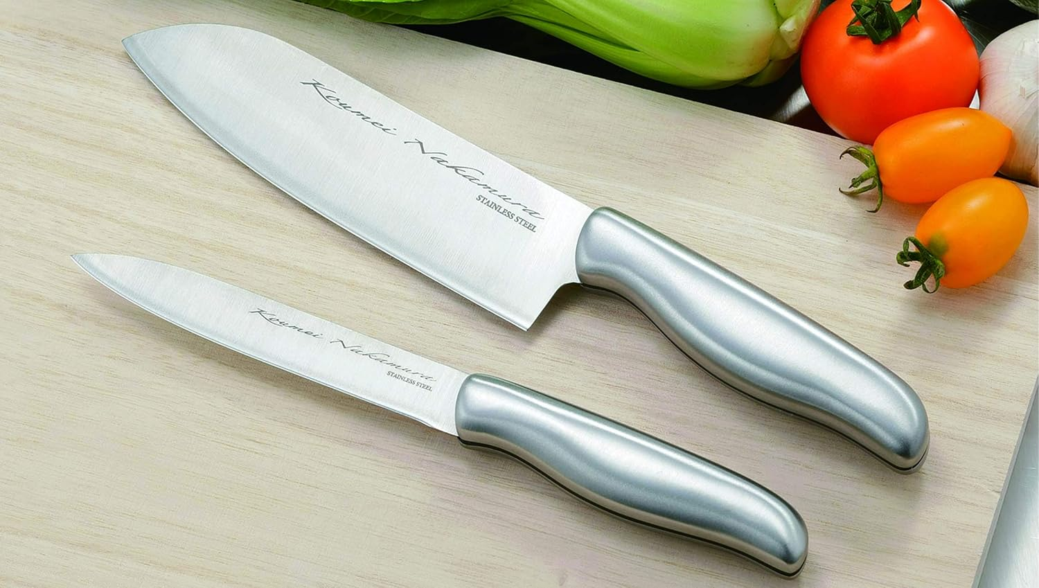 Kakusee NKS-02 Kitchen Knife Set, Stainless Steel Utility Knife, 11.0 X 1.8 X 0.9 Inches (28.0 X 4.6 X 2.2 Cm), Petty Knife, 9.3 X 0.9 X 0.8 Inches (23.6 X 2.4 X 2 Cm), Takaaki Nakamura, Stainless image number 3