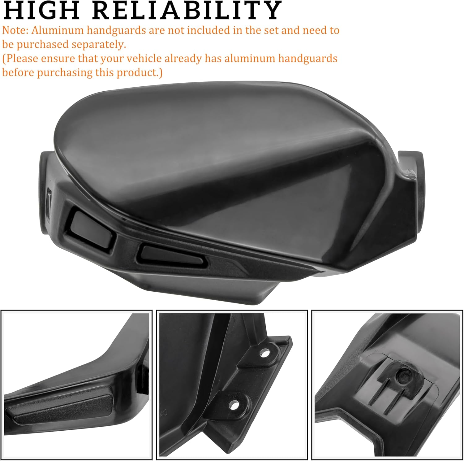 SAUTVS Black Handguards Protector Wind Deflector for Can Am Ryker, Plastic Hand Guards Air Deflector Kit for Can-Am Ryker 600 900 Sport Rally Edition All Models Accessories (2PCS, Replace #219400894) image number 5