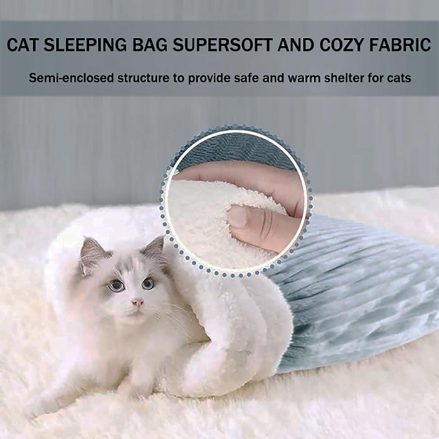 Yqkangzhu Cat Sleeping Bag, Cat Winter Sleeping Bag for Indoor(L)