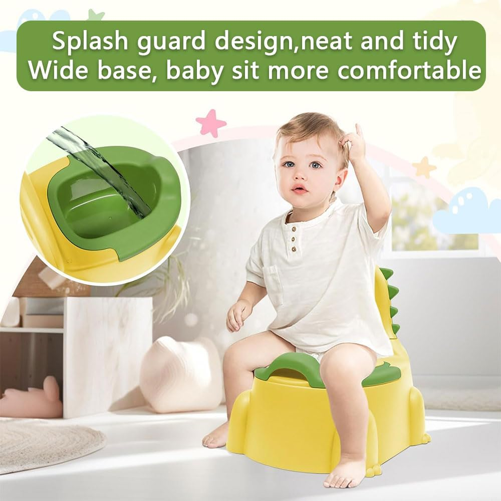 Dinosaur Potty Training Seat - Comfortable Toddler Potty Toilet Seat with Non-Slip Mat, Backrest & Soft Lid, Safe, Portable Potty Training Chair for Boys & Girls 1-6 Years image number 4