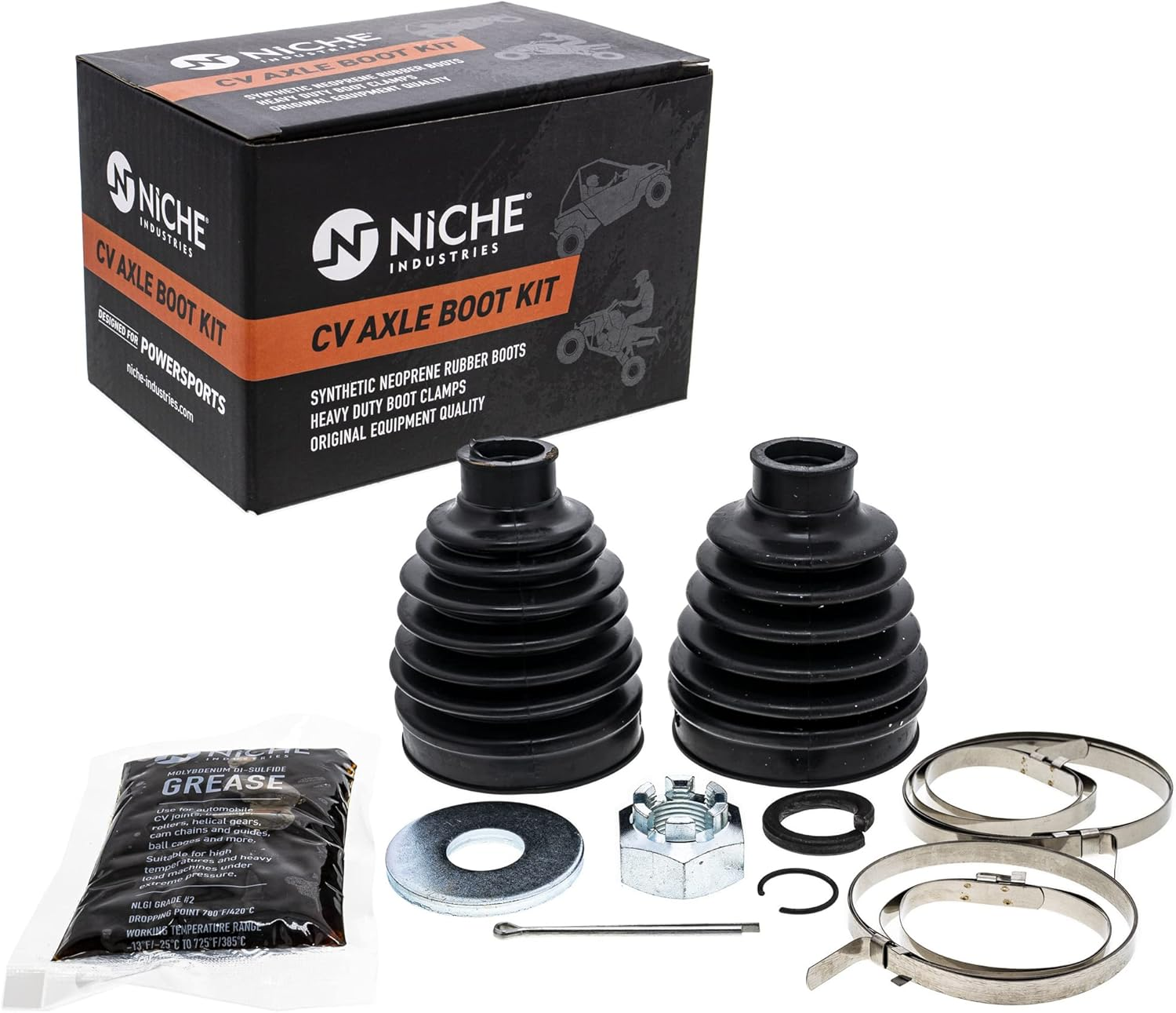 NICHE Front CV Axle Boot Kit for Kawasaki Mule 4010 Trans 4X4 49006-0087 49006-0086 UTV