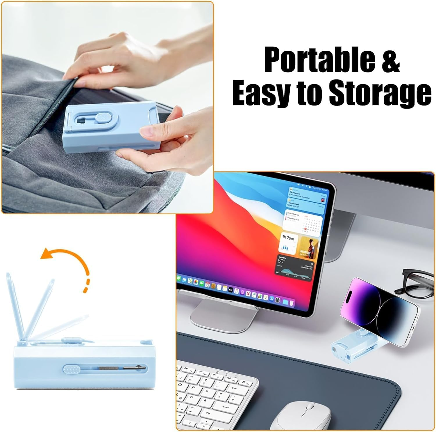 8 in 1 Multifunctional Electronic Cleaner Kit - Keyboard Cleaning Kit, Laptop Cleaner with Brush, Electronic Cleaning Tool for Airpods Pro/Laptop/Phone/Computer/Screen,Blue