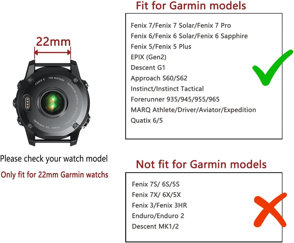JIAMEER Quick Fit Watch Band for Fenix 8 47Mm/Fenix 6 / Fenix 7 / Fenix 5,22Mm Silicone Strap for Garmin Fenix 7 Solar/Fenix 6 Pro/Fenix 6 Solar/Fenix 5 Plus/Epix Gen 2/Forerunner 935/945,Easy-Fit Watch Strap - 01-Fog Gray Orange image number 4