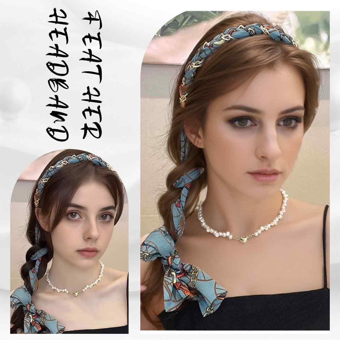 Pack of 3 Wide Headband Women'S Bow Hair Band Rockabilly Headband Vintage Hair Accessories Headwear for Girls Women image number 2