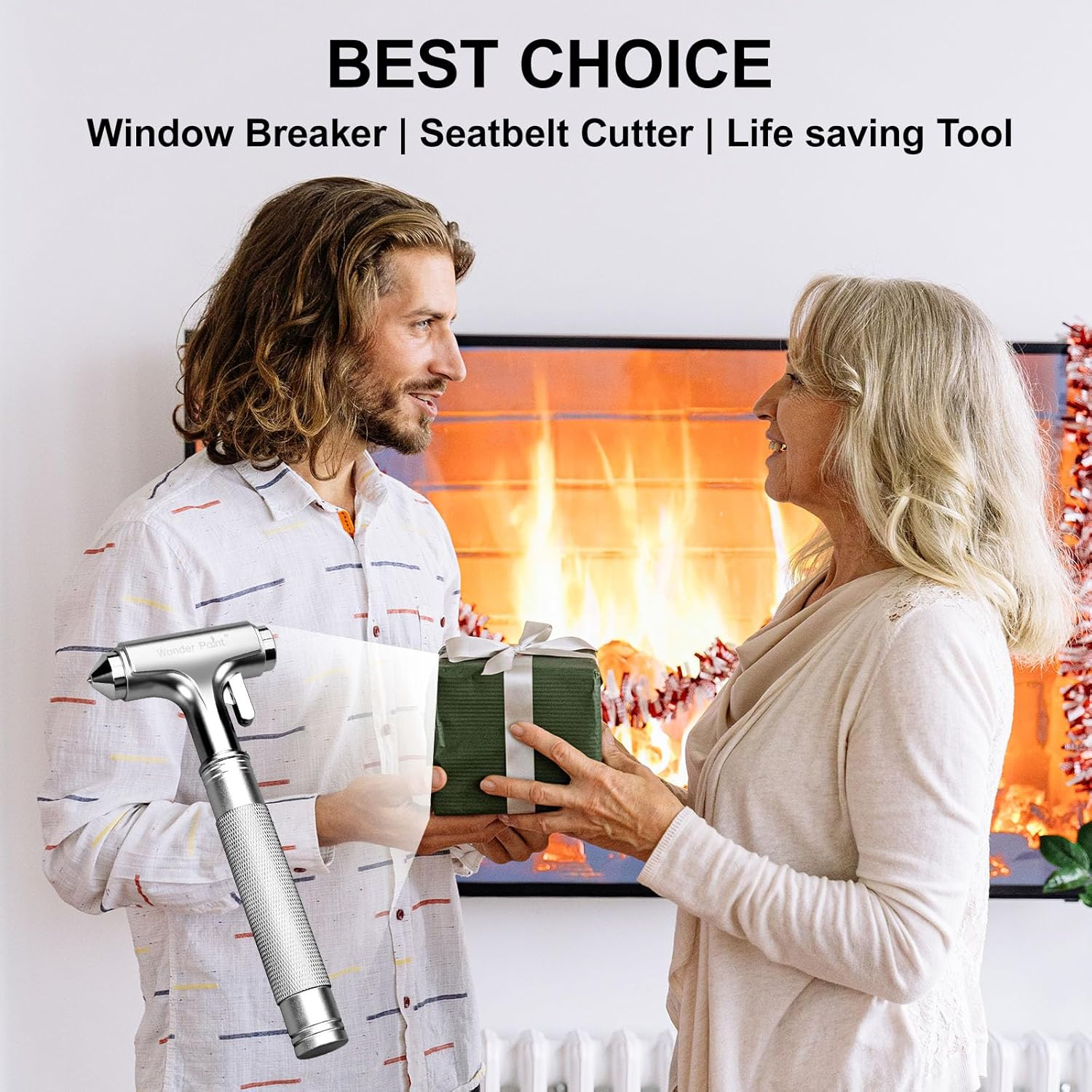 Car Safety Hammer - Emergecy Car Escape Tool, Metal Window Hammer, Glass Breaker with Seat Belt Cutter, Hard Aluminium Alloy Head Design image number 1