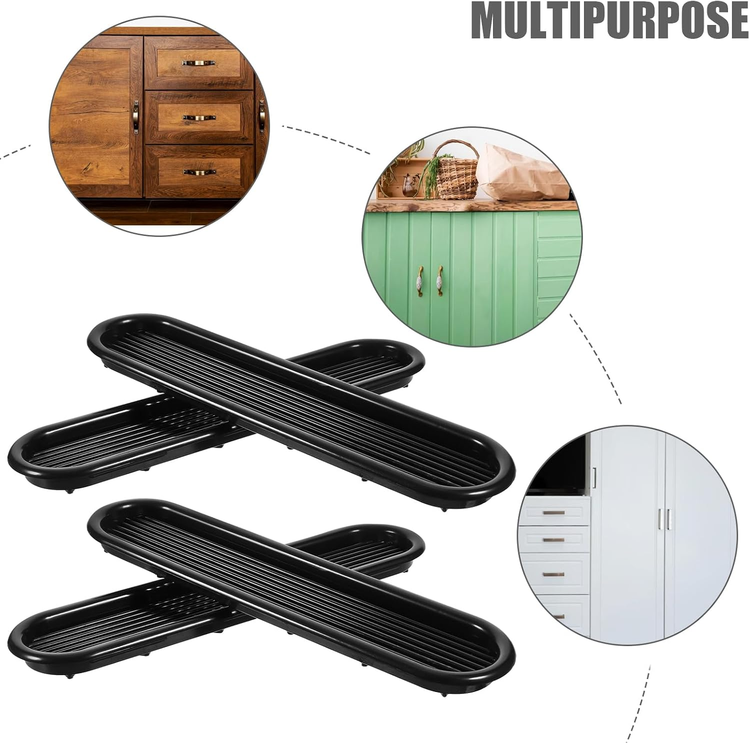 Jojofuny 4Pcs Furniture Wardrobe Show Cabinet Vent Floor Vent Cabinet Ventilation Grille Vent for Shoes Cabinet Ventilation Grille Air Vent Cabinet Air Vent Plastic Grid Ventilation Hood image number 3