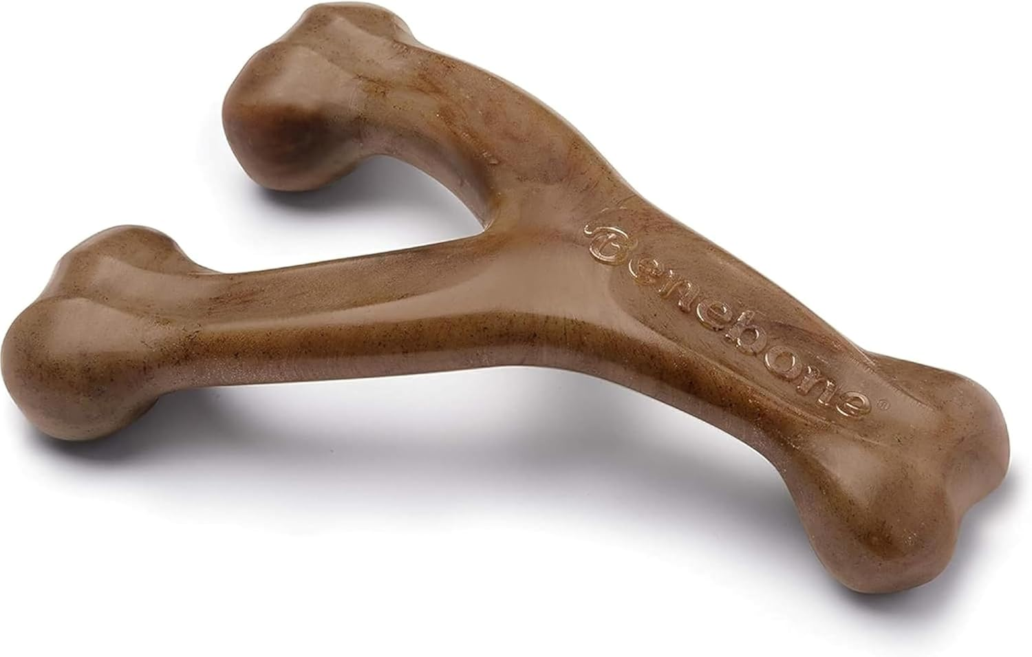 Benebone Wishbone Durable Dog Chew Toy for Aggressive Chewers, Made in USA, Small, Real Bacon Flavor image number 1