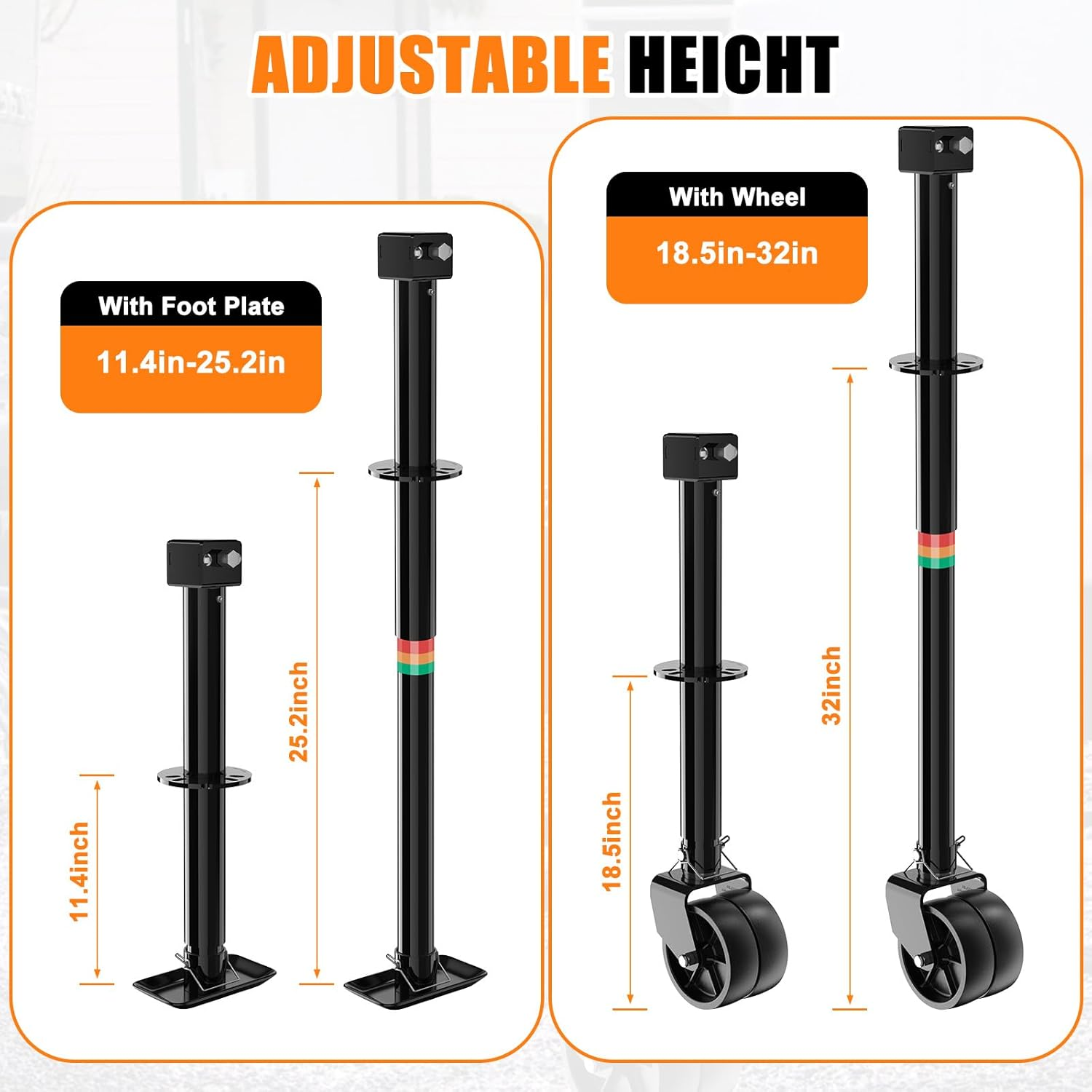 BOYISEN 5000Lbs A-Frame Trailer Jack, Height Adjustable by Power Drill or Handle, Heavy Duty Camper Tongue Jack with 6" Dual Wheel Supports up to 2000 Lbs for Utility Boat Yacht Trailer image number 1