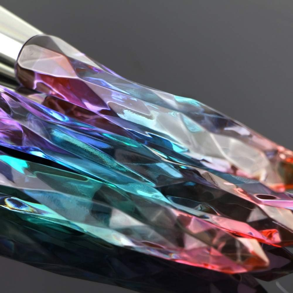 Makeup Brushes, 10Pcs Professional Cosmetic Brush Set Special Shiny Foundation Face Powder Brush Eyeshadows Blending Blush Brushes Colorful Plastic Handle (Blue) - 1-Purple image number 7