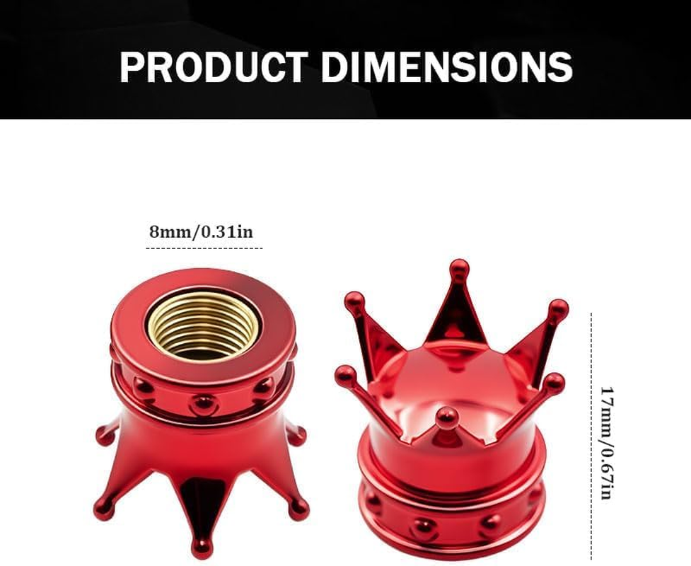 4 Pack Universal Tire Valve Stem Caps, 17Mm Crown Design Dust Covers with O-Ring Seal for Car, SUV, Motorcycle, Bike and Truck,Grey - Grey image number 2