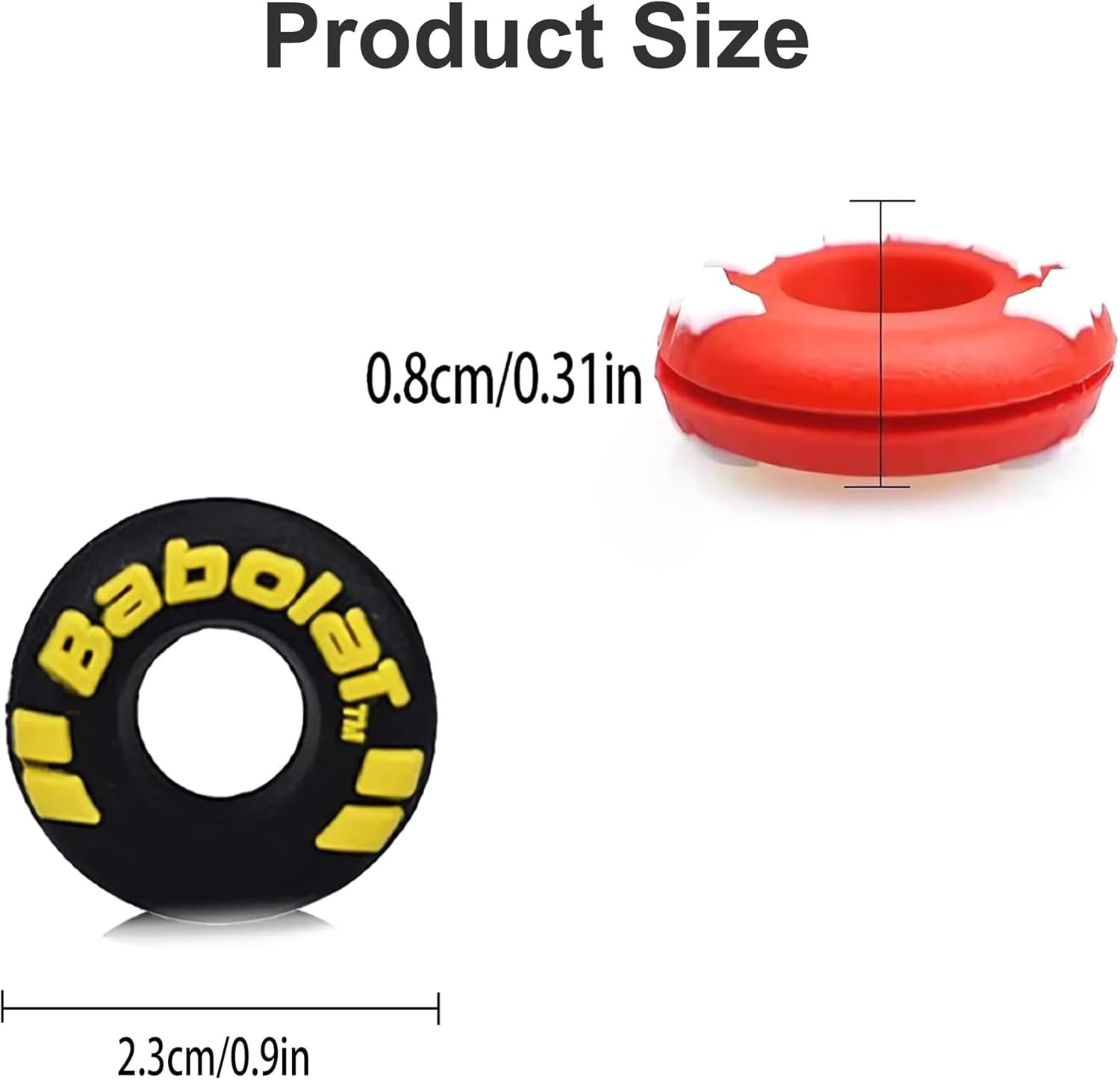 LZGOPE 4PCS Tennis Racket Vibration Dampeners, Tire Shaped Racket Shock Absorbers, Rubber Tennis Racket Shock Absorbers, Shock Absorbing Tennis Racket Shock Absorbers for Tennis Training and Matches image number 1