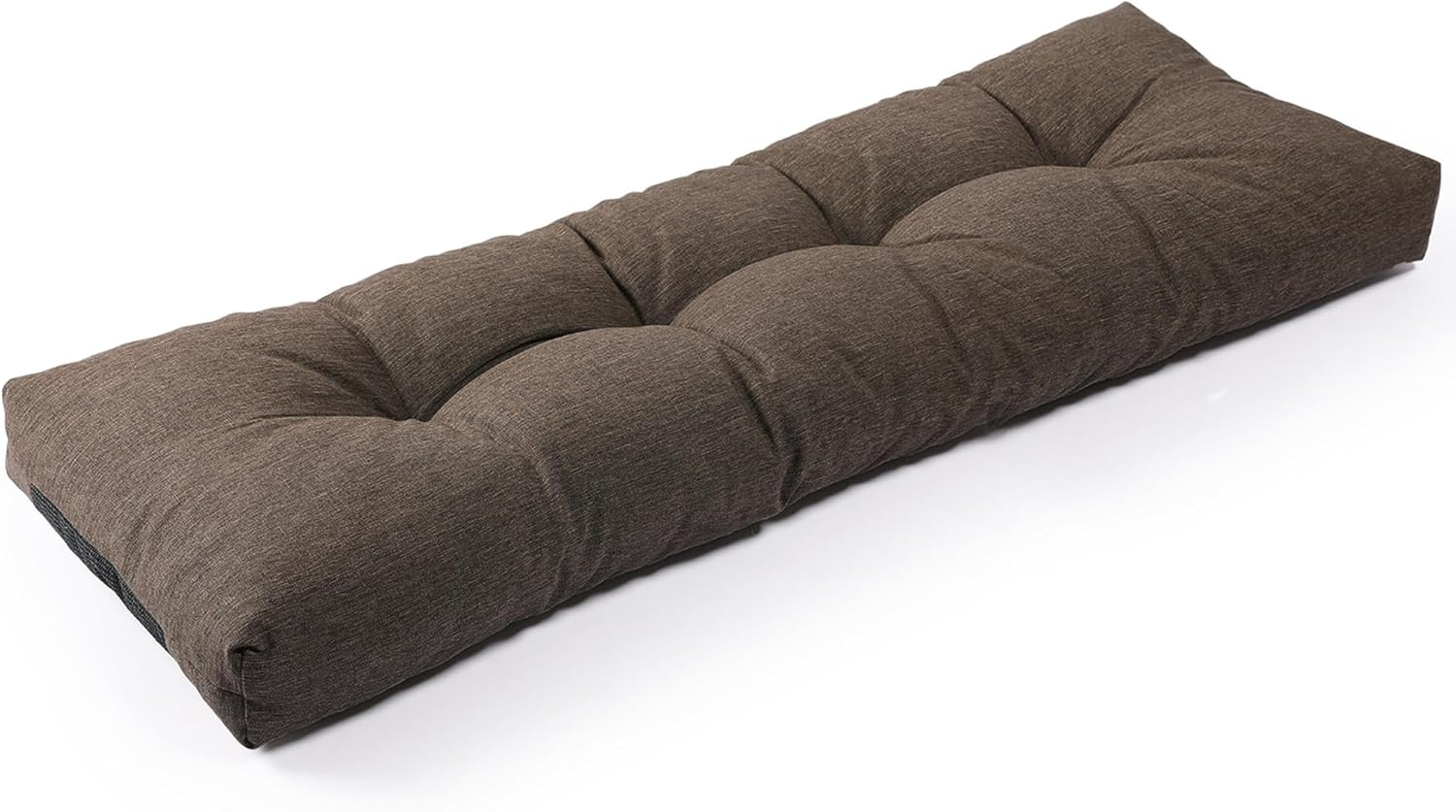 Sunrox Lokgrip Non Slip Tufted Memory Foam Bench Cushion, Fadeshield Water Resistant Durable Thicken Outdoor/Indoor Bench Seat Pads 36X14X4 Inch, Midnight (Heather Black, 36"X14"X4")