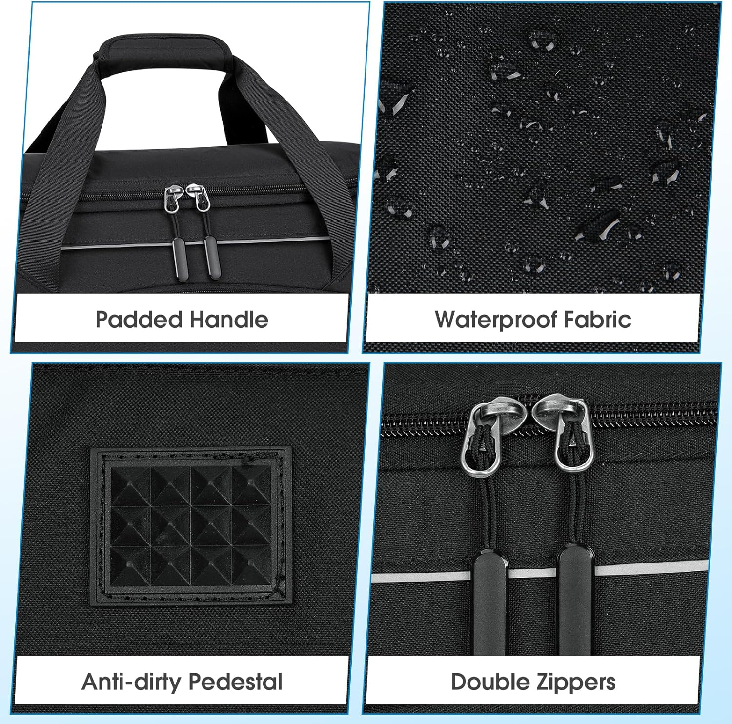 Gym Bag for Men and Women,40L Waterproof Large Sports Bag,Duffle Bag with Shoes Compartment and Wet Pocket,Weekender Overnight Bag,Travel Bag,Black image number 3