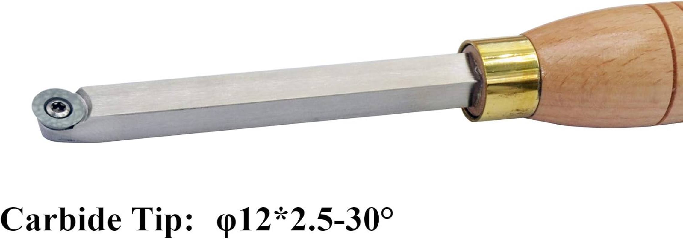 Mini Carbide Tipped Woodturning Tools DW-3 Carbide Wood Lathe Tools 3Pcs Rougher Detailer Finisher Made of Stainless Steel with Woodhandle and 4Pcs Matched Carbide Cutters image number 2