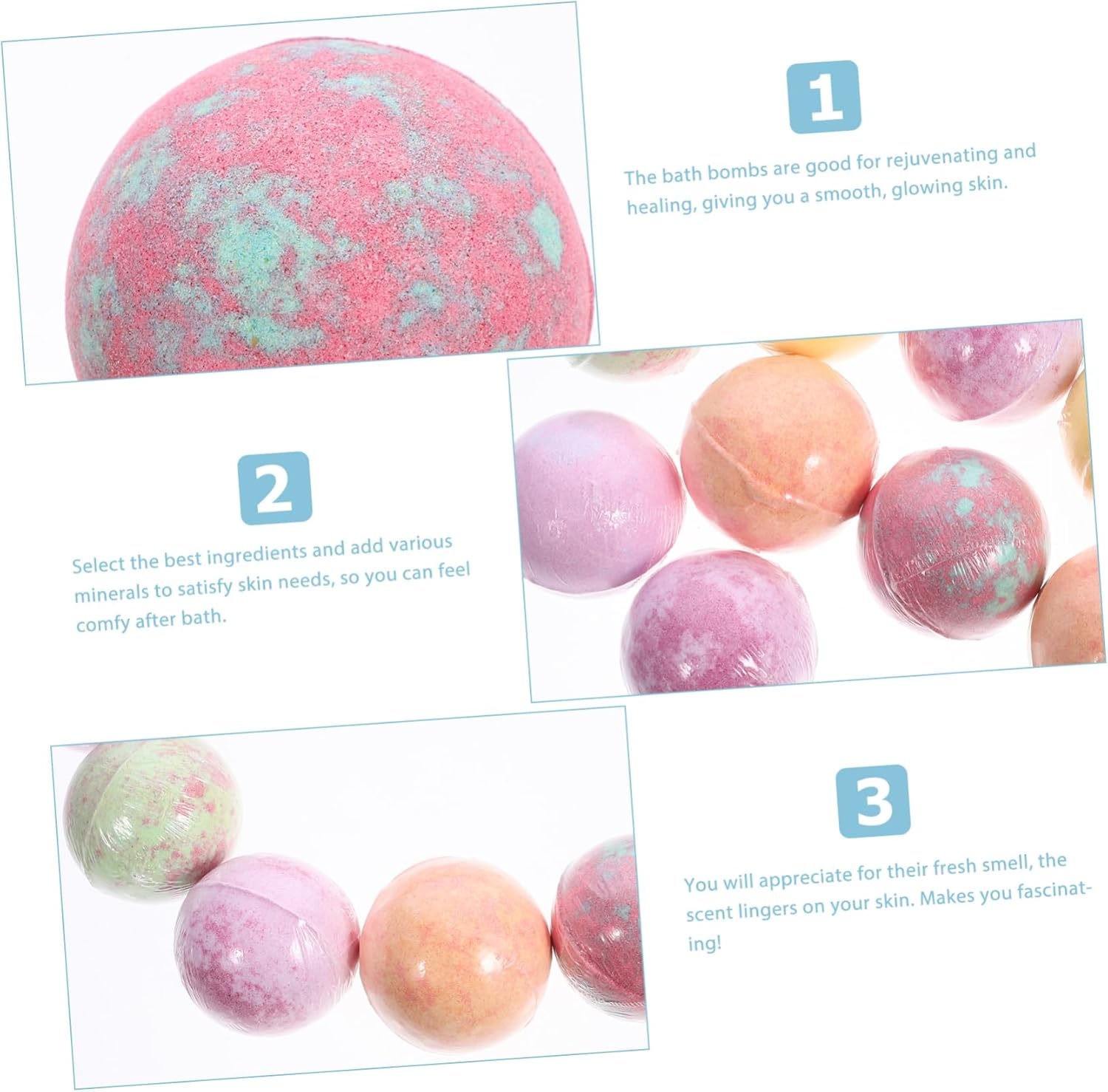 12Pcs Creative Colorful Bath Bubble for Relaxing Soak Rich for Foot Soaks and Bathing image number 4