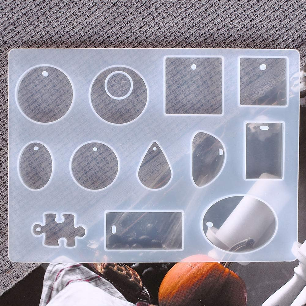 Silicone Resin Moulds, Epoxy Molds Kit with Assorted Shape for Jewellery Making Casting Craft DIY (15.3Cm X 11.3Cm) image number 1