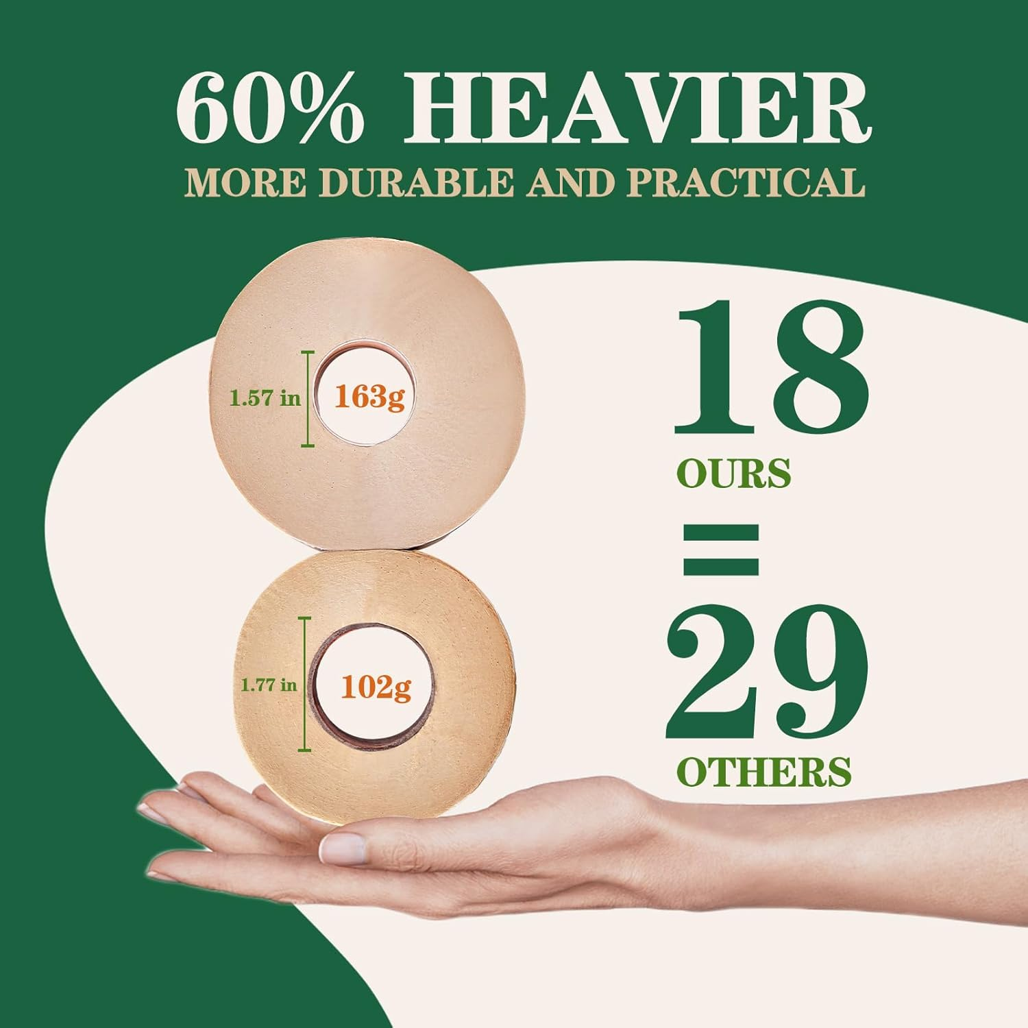 4-Ply Toilet Paper, 100% Bamboo Toilet Tissue, 18 Double Length Toilet Paper Rolls, 245 Sheets,Unbleached, Unscented, Fit for Home and Office