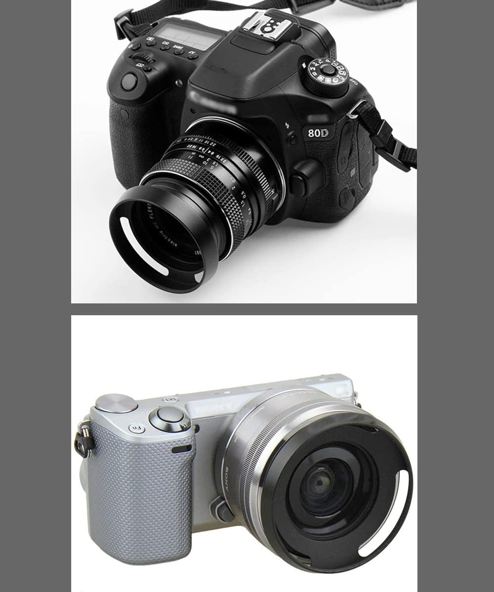 Metal 37Mm Lens Hood & Cap Compatible for Olympus E-M10 Mark III, E-PL7 with Zuiko 14-42Mm Lens, LUMIX G 12-32Mm Lens (1+1 Pack) image number 2