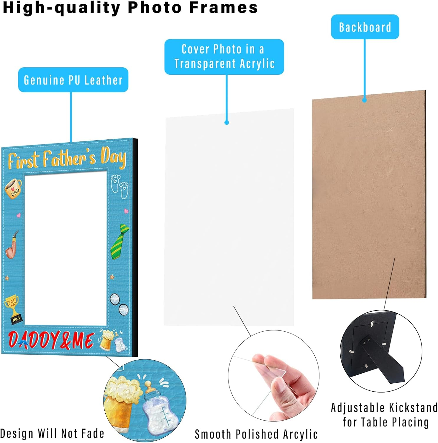 Daddy and Me First Fathers Day Picture Frame 1St Father&rsquo;S Day Photo Frame Gifts for New Dad Newborn Baby First Time Dad Photo Frames from Daughter Son Baby Nursery Decor