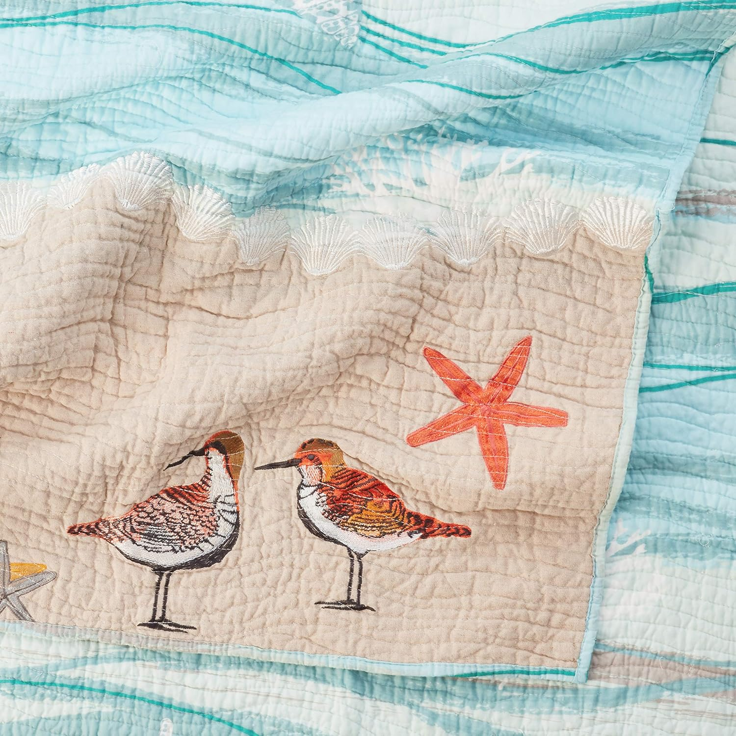 Greenland Home Maui Quilt Set, 4-Piece Twin/Twin XL, Multi image number 3