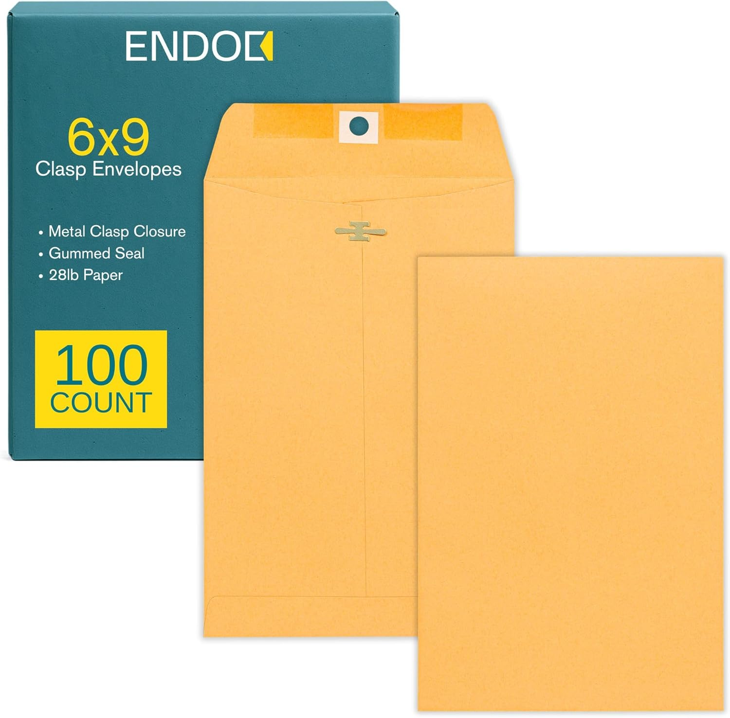 6X9 Clasp Envelopes &ndash; Brown Kraft Catalog Envelopes with Clasp Closure & Gummed Seal &ndash; 28Lb Heavyweight Paper Mailing Envelopes for Home, Office, Business, Legal or School &ndash; 100 Box (6X9) image number 3