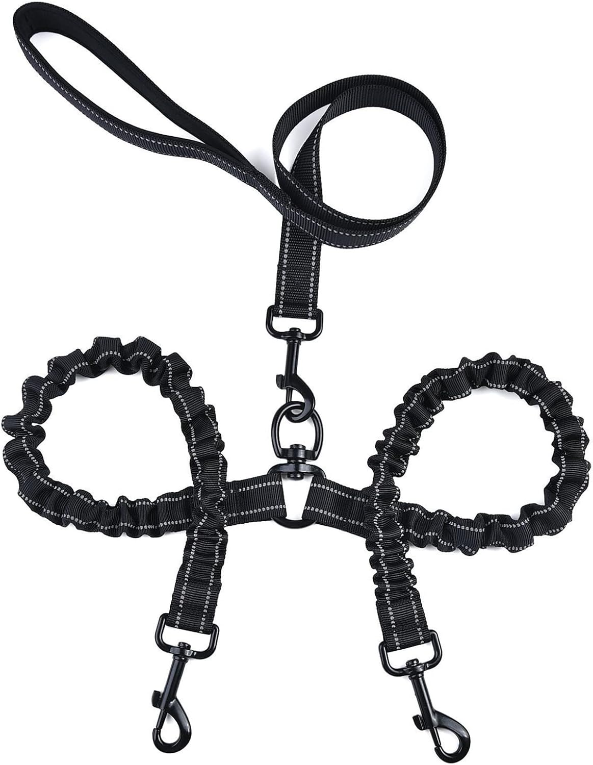 One Tow Two Leash 2 Dog Rope Elastic Cushion Dog Leash Dog Walking Leash Dog Belt Double Lead image number 4