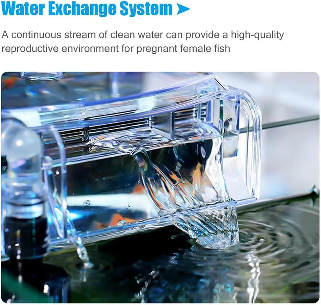 AIMALL External Aquarium Breeding Box &ndash; Transparent Isolation and Hatching Box with Pneumatic Function, Suitable for Guppies and Small Fish, Dimensions 6.3 X 4.72 X 5.12 Inches