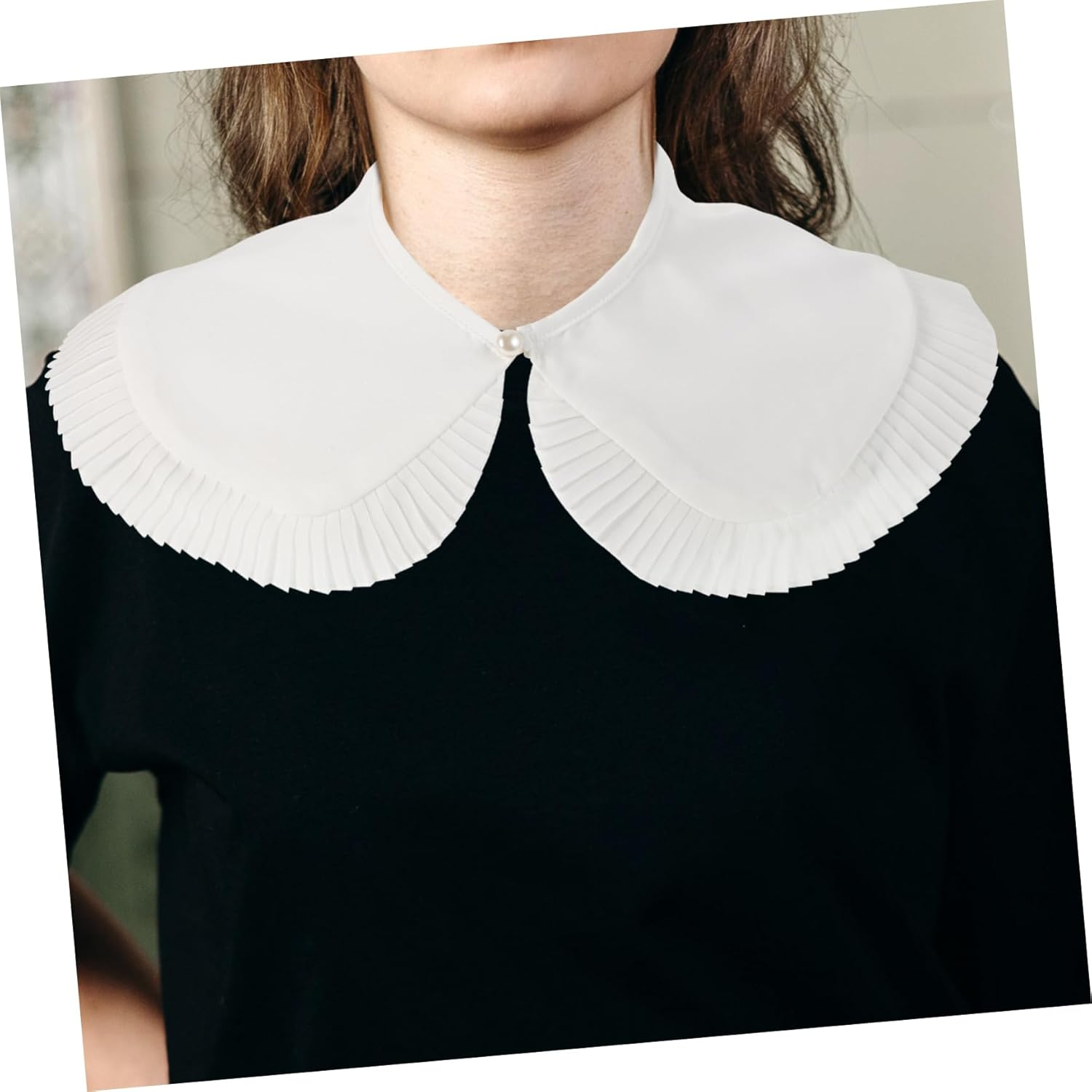 ANDRESLAD Shawl Fake Collar Polyester Removable Shirt Collar for Women Enhancing Look Occasions White image number 3