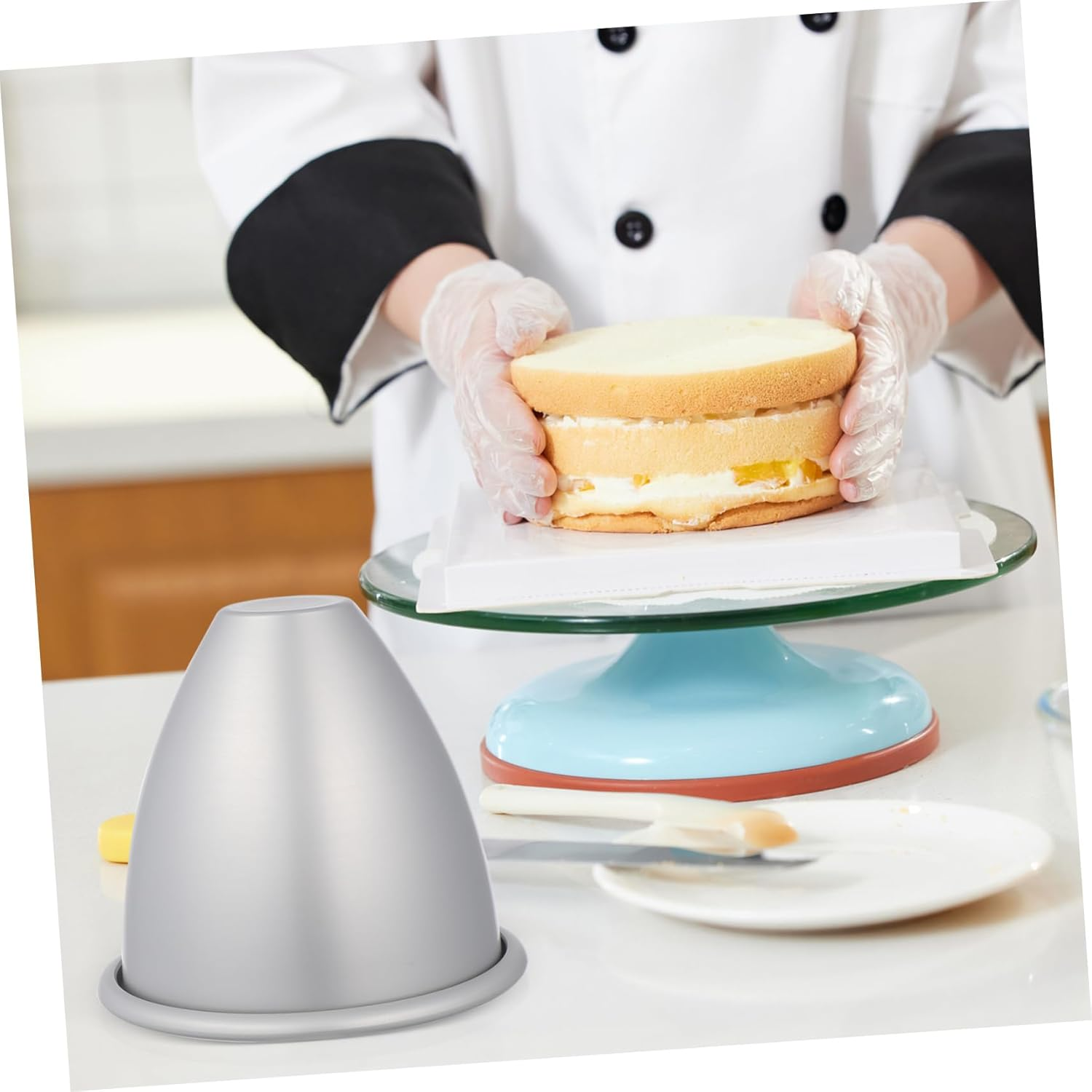 OFFSCH Doll Dessert Cake Mold Fixed Base 4-Inch Sturdy Baking Tool for DIY Pie Bakeware Suitable for Professional Home Baking image number 4