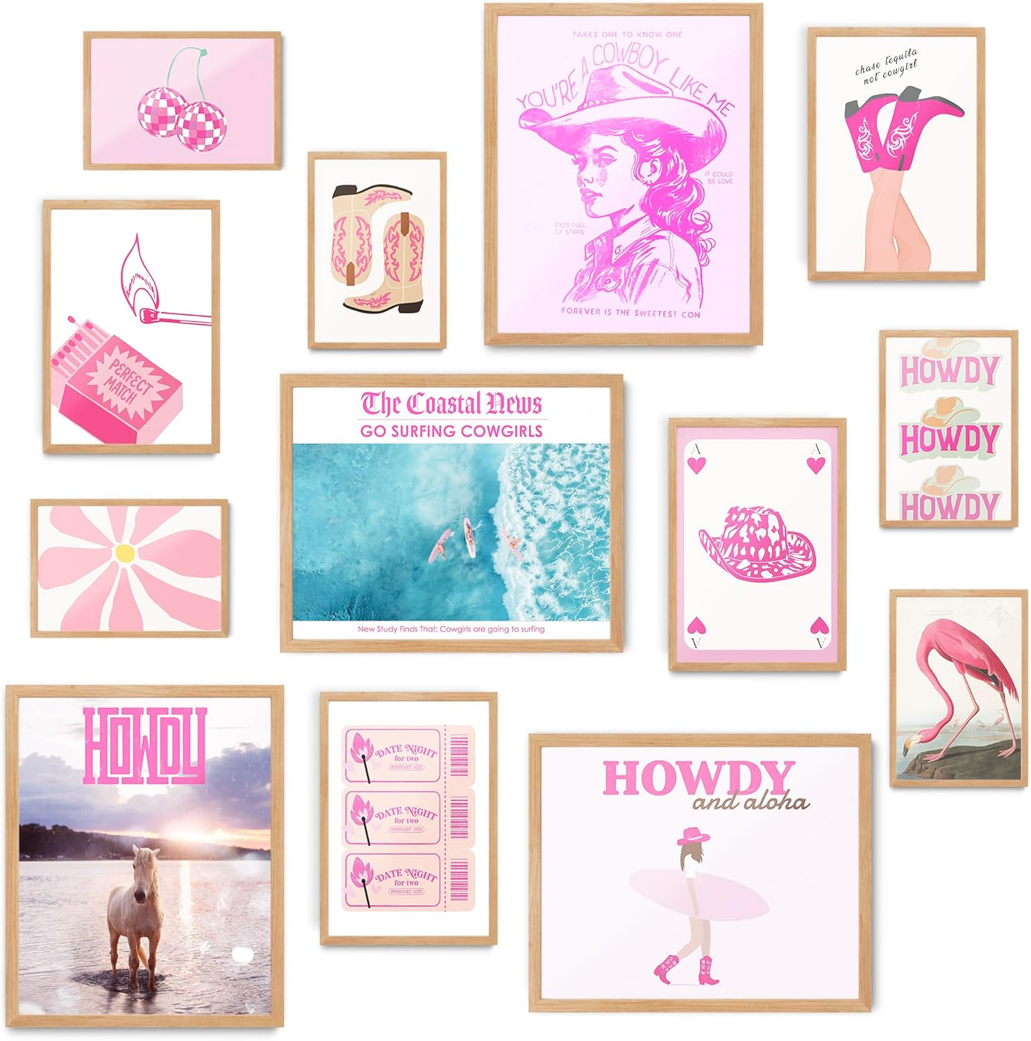Preppy Room Decor Aesthetic Wall Collage Kit for Bedroom, Cute Posters, Teen Girls Trendy Stuff (50Pcs of 4X6Inch)