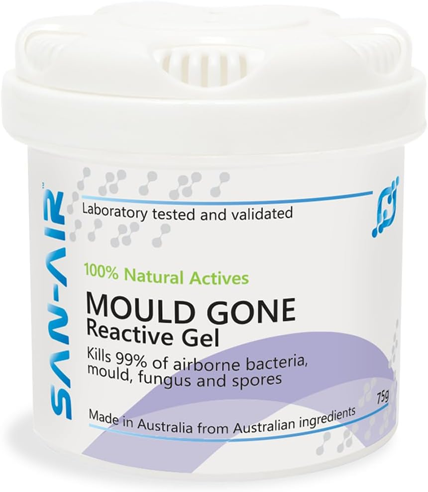 SAN-AIR Mould Eliminator Gel 75G &ndash; Kills Mould & Prevents Regrowth &ndash; Mould Removal for Cleaner Air &ndash; Ideal for Bathrooms & Enclosed Spaces &ndash; Long-Lasting Protection