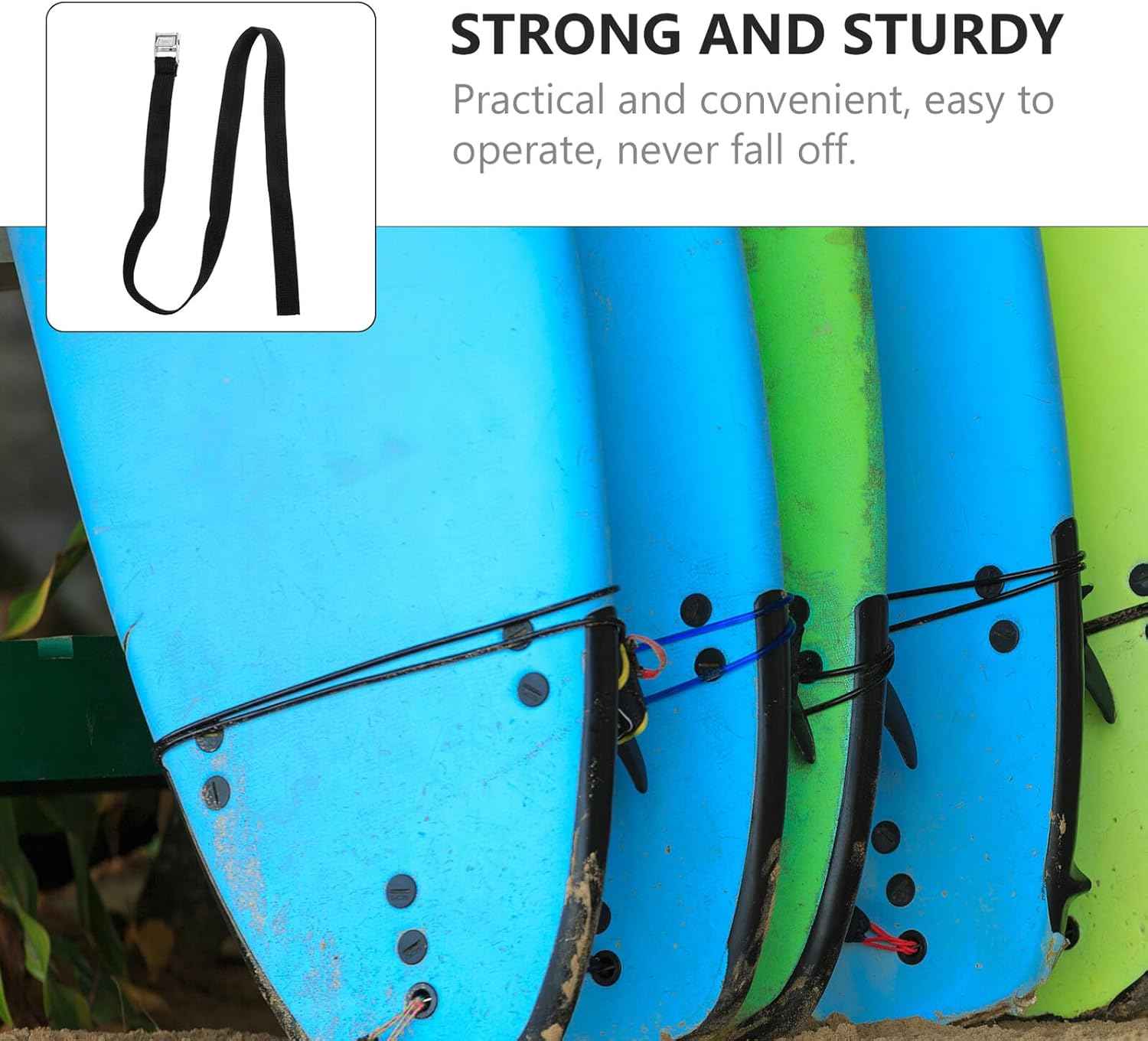 STOBAZA Surfboard Tie down Straps with Quick-Release Buckle, 2Pcs Roof Rack Straps for Travel Luggage Security and Outdoor Sports Equipment image number 4