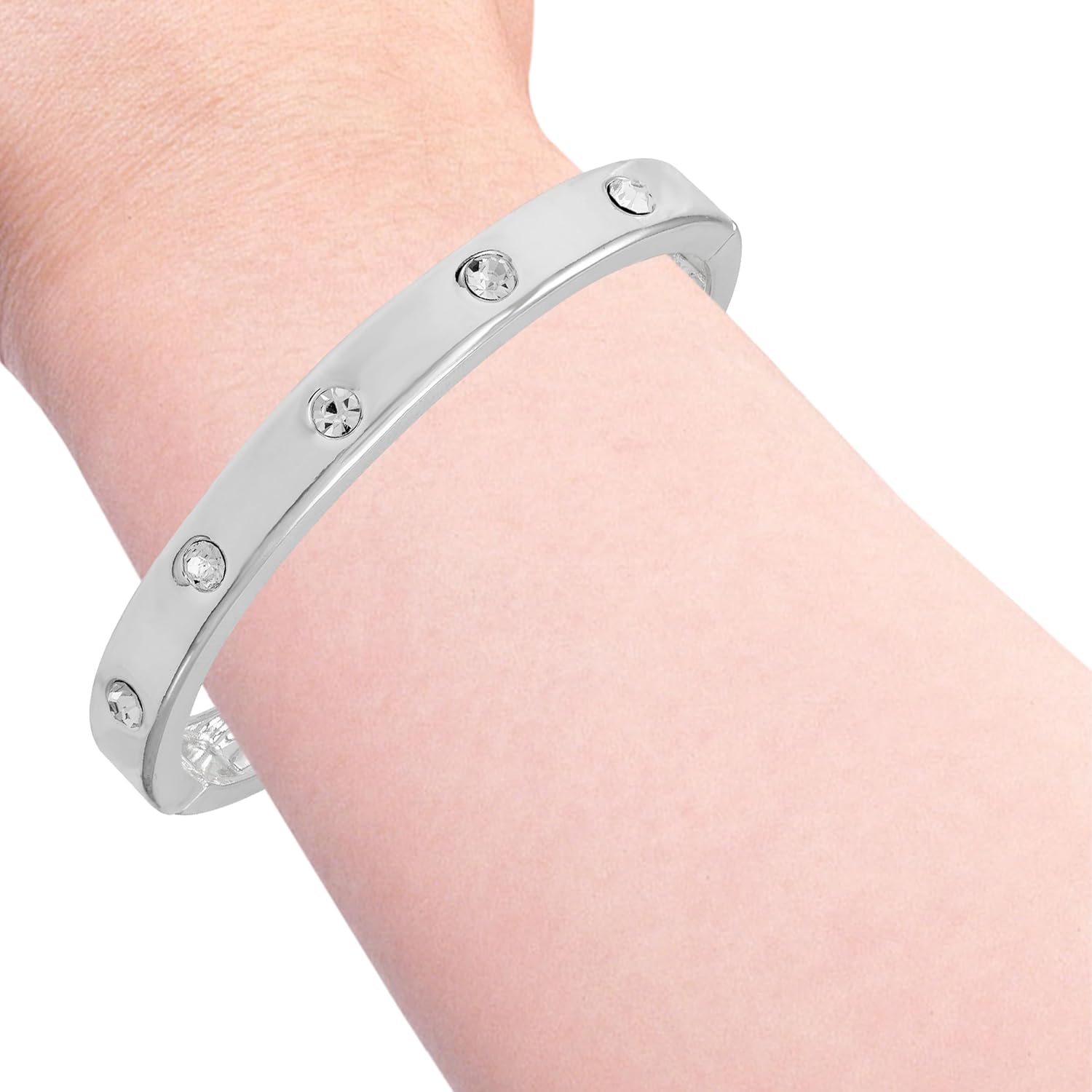 Guess Narrow Hinge with Crystal Bangle Bracelet image number 3