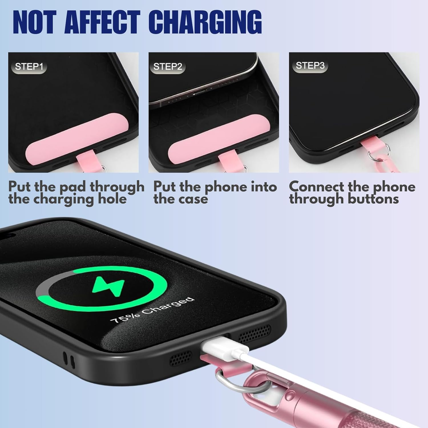 Phone Lanyard, 1 Pack Adjustable Cell Phone Lanyard Strap, Hand Wrist Strap with Tether Tabs for Smartphones image number 5