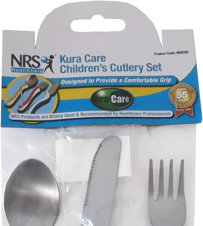 NRS Healthcare M80282 Kura Care Easy Grip Children'S Cutlery - Knife, Fork and Spoon Set image number 6