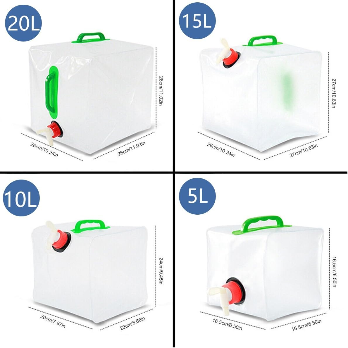 AIMALL Collapsible Water Container with Spigot, Portable Folding Water Carrier for Camping, PVC Material, Available in 1.32-5.28 Gallons image number 5