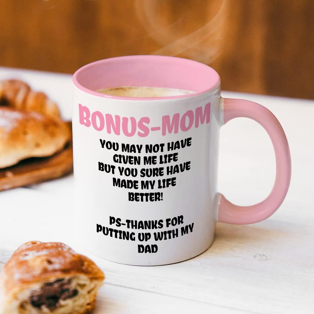 Fatbaby Bonus Mom Coffee Mug,Funny Coffee Mug Gifts for Step Mom from Daughter Son Stepdaughter,Mother'S Day Birthday Gifts for Stepmom image number 5