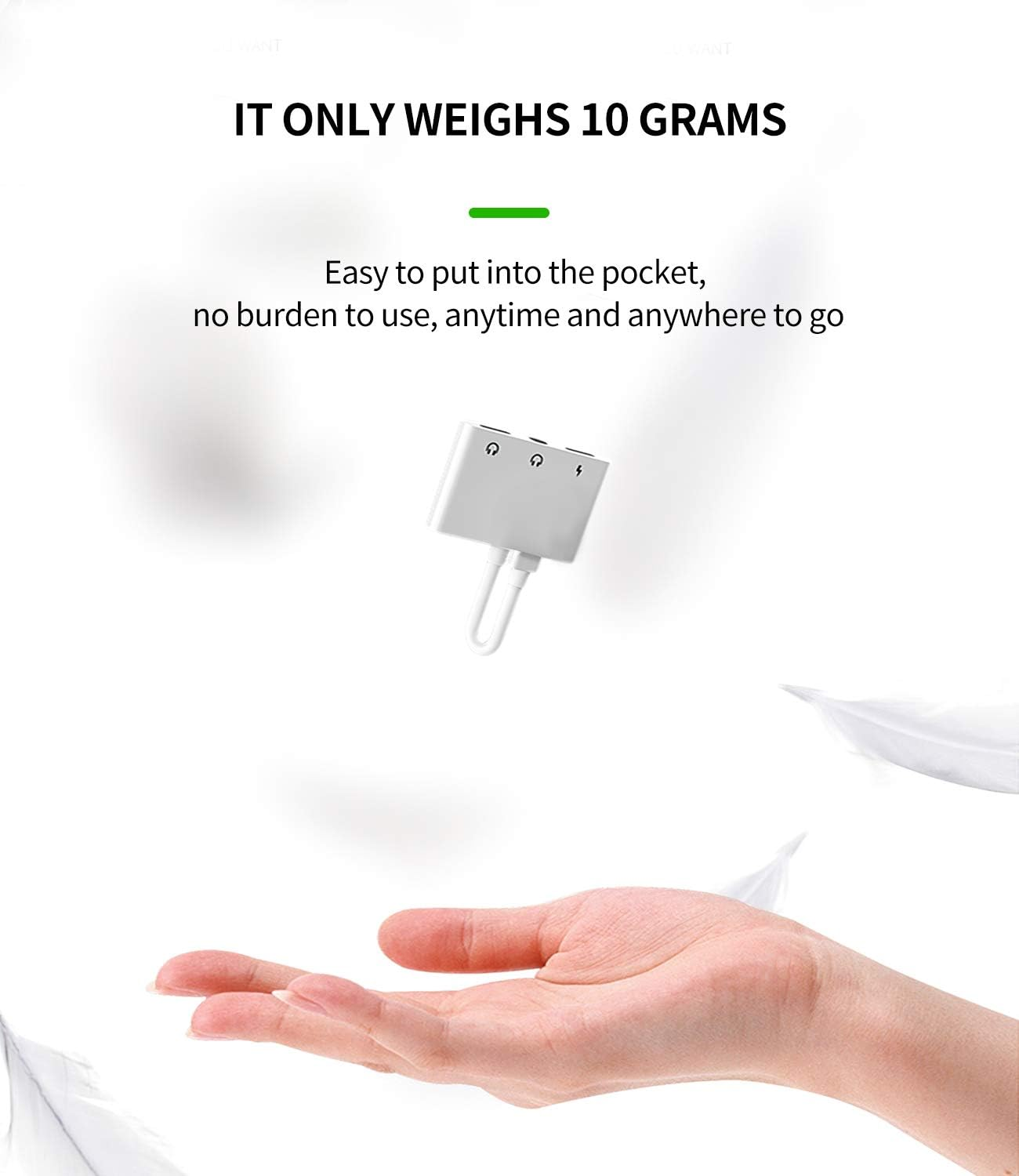 Iphone AUX Adapter Lightning to 3.5Mm Headphone Dongle(3In1)Apple MFI Certified Audio Charger Jack Cable Splitter for 11 12 13 14 Pro Max 6 7 8Plus X XR Ipad Music Adaptador Para Earbud Cord Converter image number 6