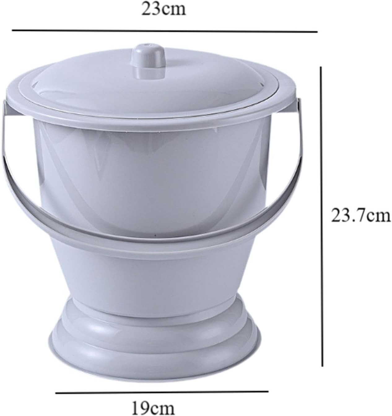 Generic Potty Bucket Spittoon with Lid and Handle Pot Chamber Pot for Female Male, Gray image number 2