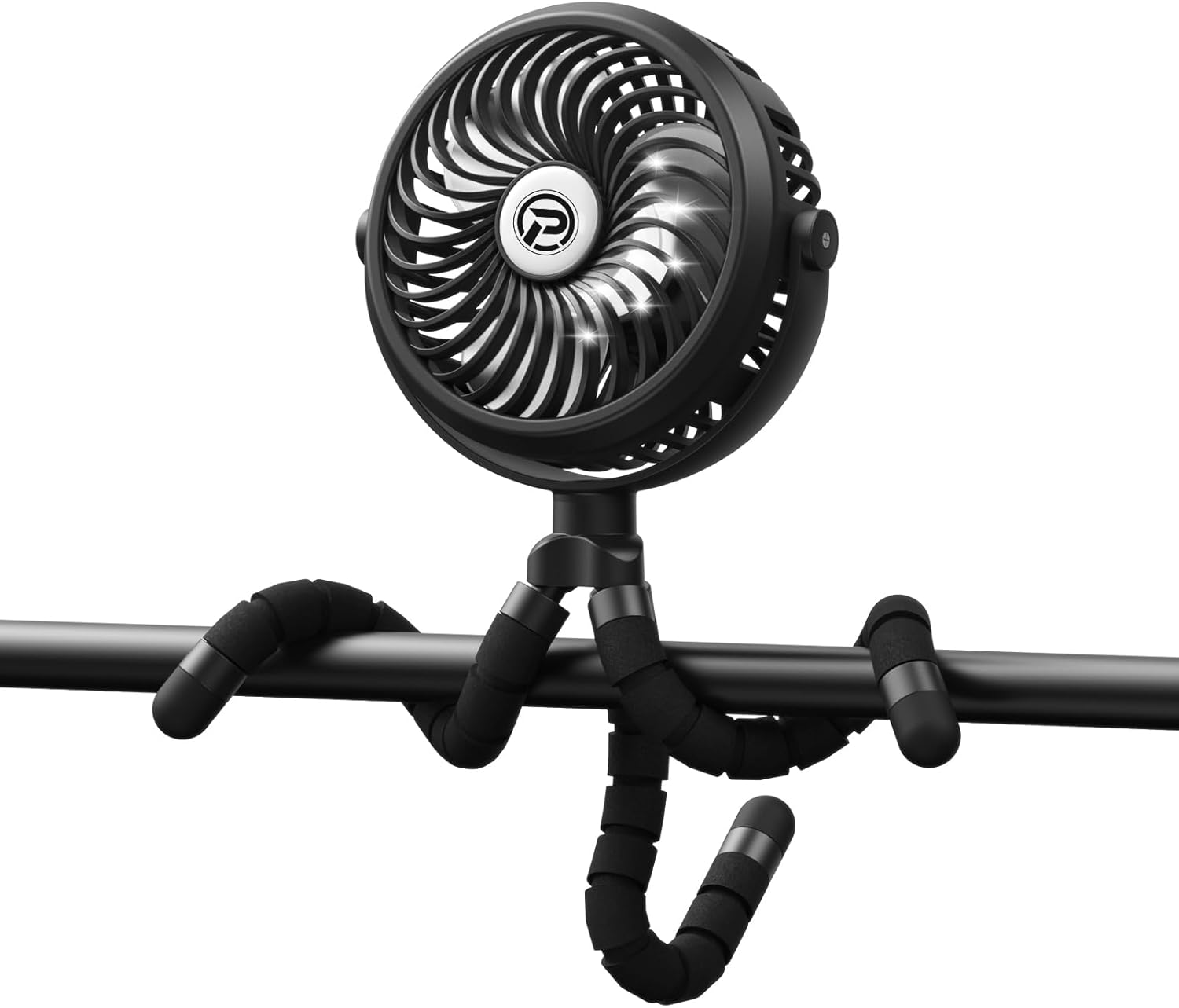 Winique Stroller Fan,2600Mah Battery Powered Car Seats Clip-On Fan Ultra Quiet 3 Speed 360&deg; Rotatable Personal USB Desk Fan with LED Lights for Car/Stroller/Bike/Camping/Bbq/Gym image number 1