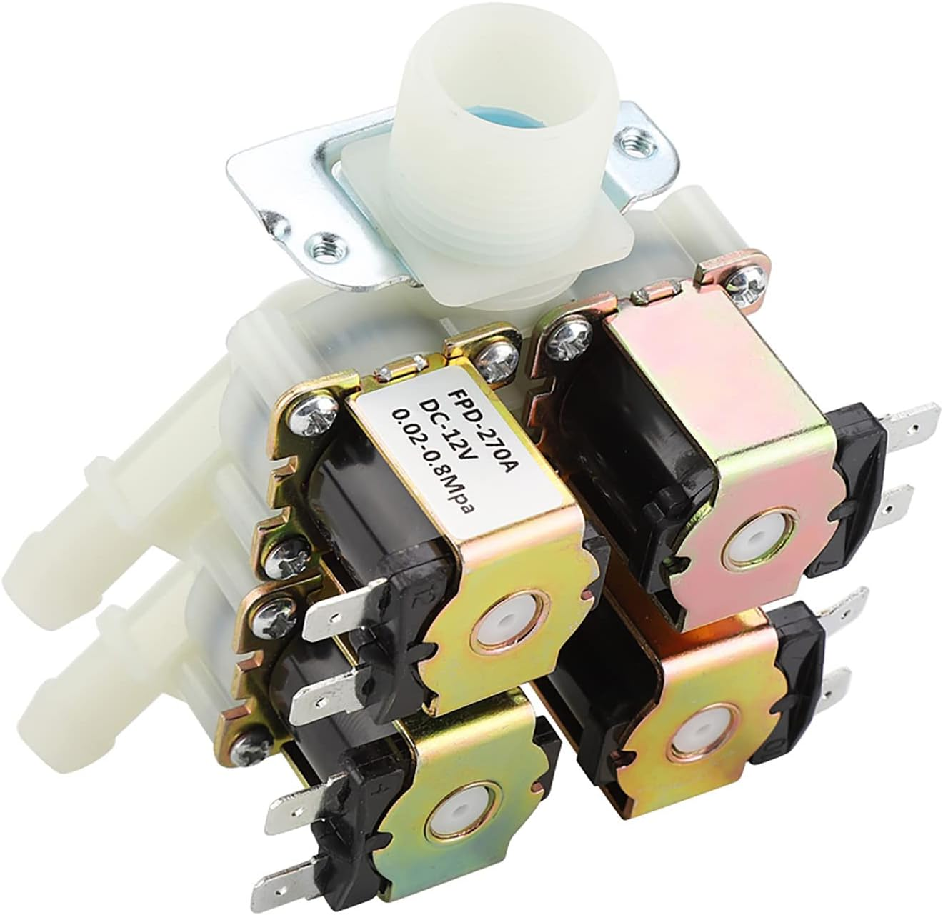 Electrical Solenoid Valve, N/C Water Inlet Valve DC 12V DN20 G3/4" 1 in 4 Electric Magnetic Solenoid Plastic Electromagnetic Normally Closed Water Drain for Drain image number 3