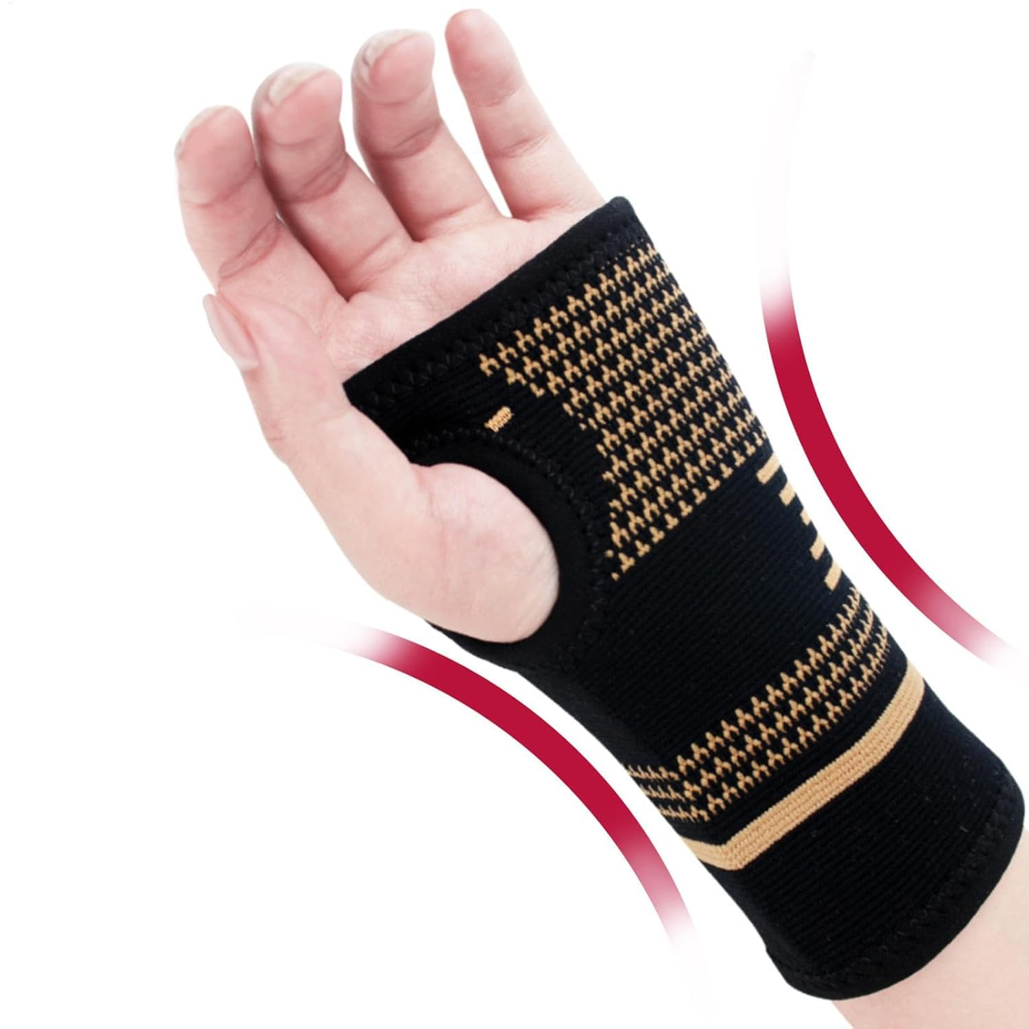 Copper Wrist Support,Copper Elastic Wrist Hand Support | Wrist Brace, Breathable Hand Guard, Wrist Wrap for Sprain, Workout, Fitness image number 6