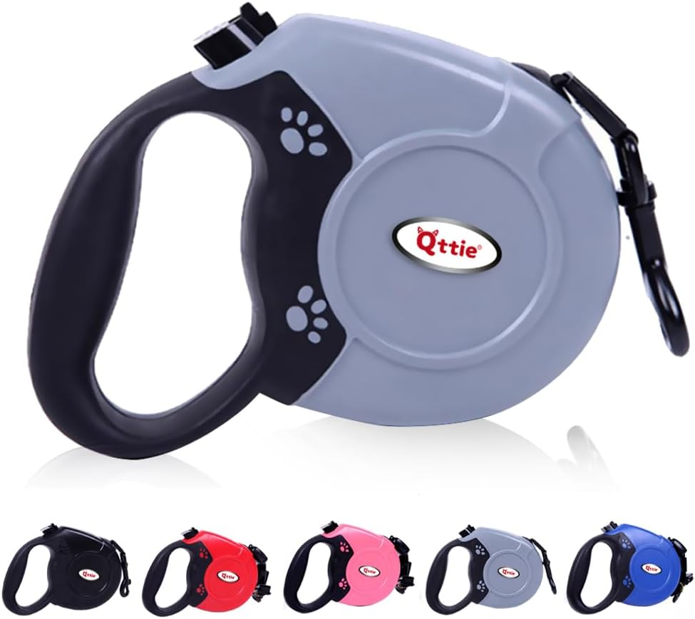 8M Retractable Dog Leash, Hands Free Long Dog Lead,Heavy Duty Dog Walking Leash for Dog, Cat up to 40 Kg, 360&deg; Tangle-Free Strong Nylon Tape, Anti-Slip Handle, Brake,Pause,Lock Black