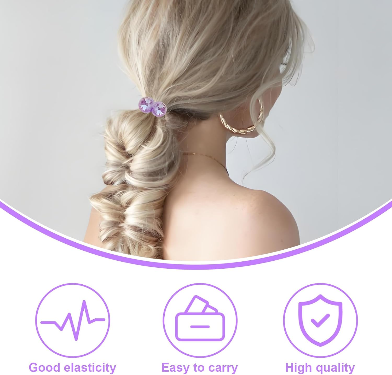 Pack of 12 Colourful Hair Bobbles for Girls, Cute Hair Accessories Set, Double Balls, Elastic Cable Bobbles for Baby, Toddler and Children, Soft Ponytail Holder without Pulling