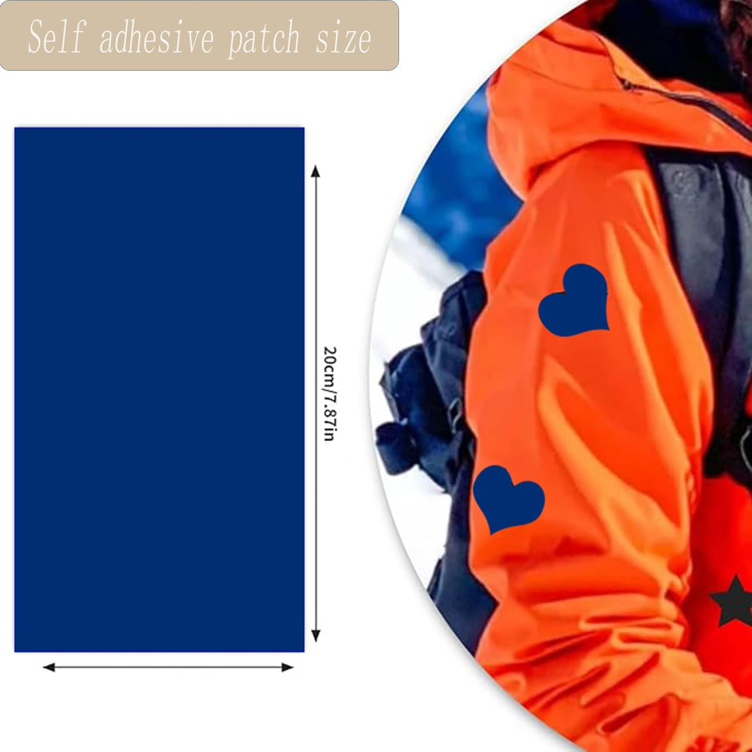 8Pcs 15X20Cm Self Adhesive Nylon Repair Patches, Waterproof Fabric Repair Patches, down Jacket Patch, Lightweight Camping Gear Patch for Clothing Raincoat Backpacks Tent Sleeping Bag Holes