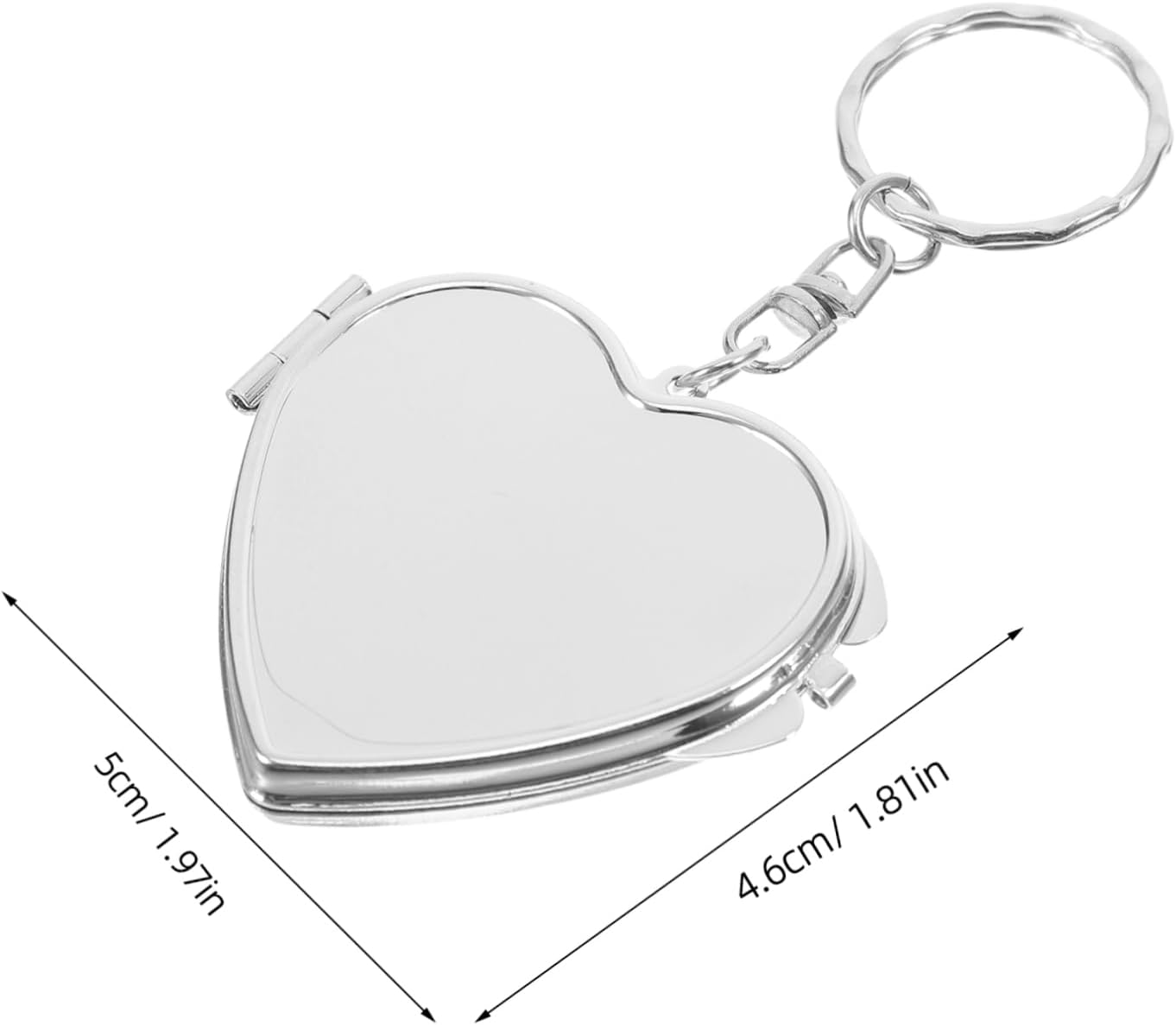 Ibasenice 2Pcs Mini Mirror Keychain Cosmetic Mirror Keychain Double-Sided Folding Makeup Keyring Pocket Vintage Portable Key Chain Accessories Compact Light image number 3