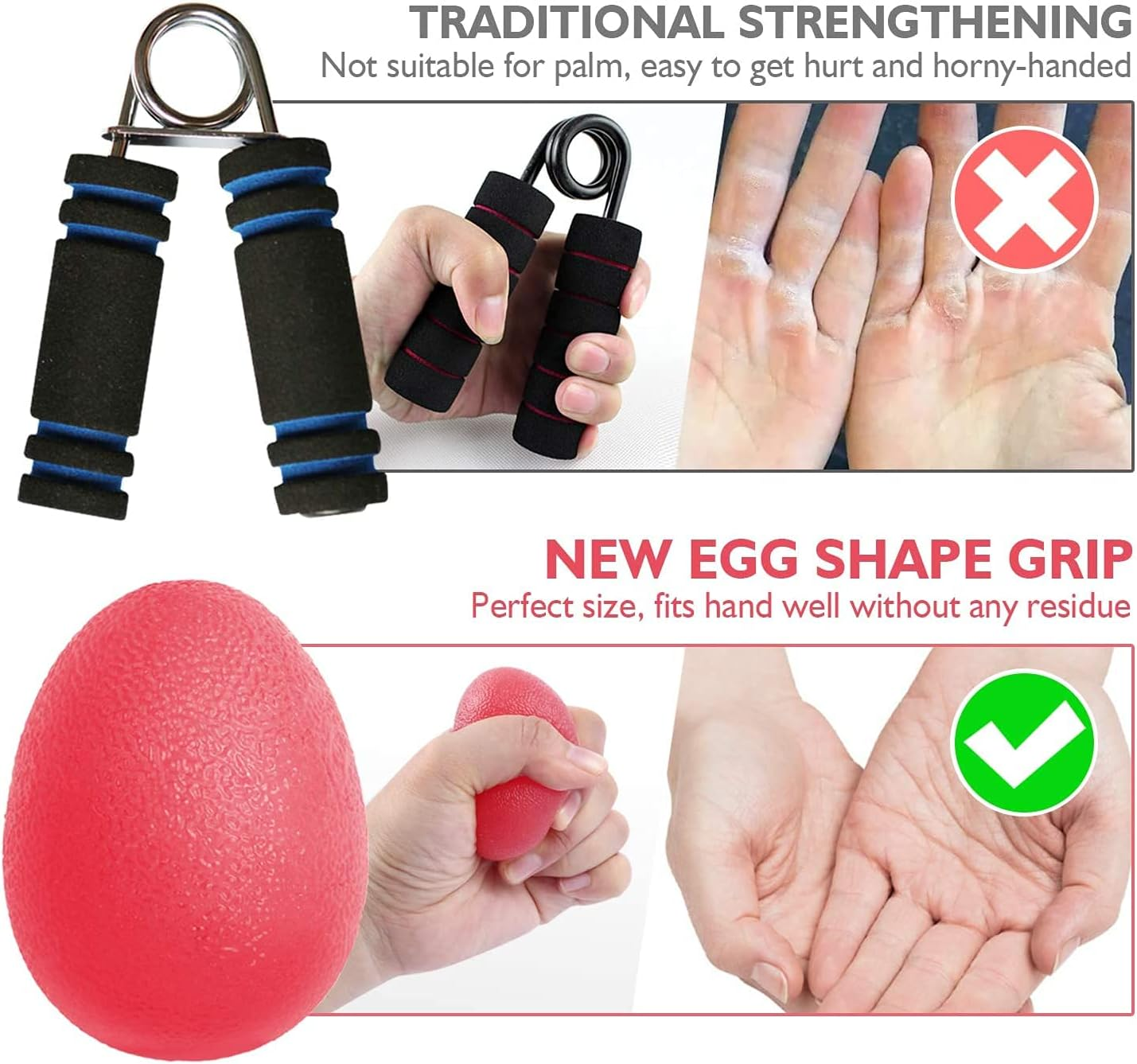 Stress Balls for Adults, Hand Grip Strength Trainer, Squeeze Exercise Gel Balls for Hand Finger Wrist Muscles Arthritis Training, Grip Exerciser Strengthening (3 PCS) image number 4