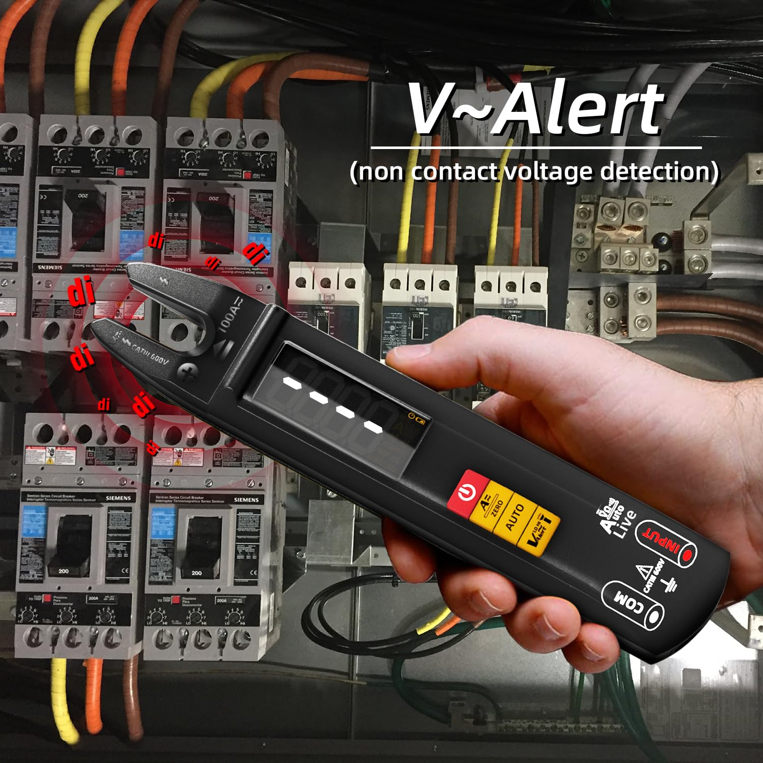 BSIDE Smart Digital Multimeter Tester Open Jaw DC AC Amp Clamp Meter, Rechargeable with Flashlight, Measures Current Resistance Continuity V-Alert Live Check Voltage image number 6